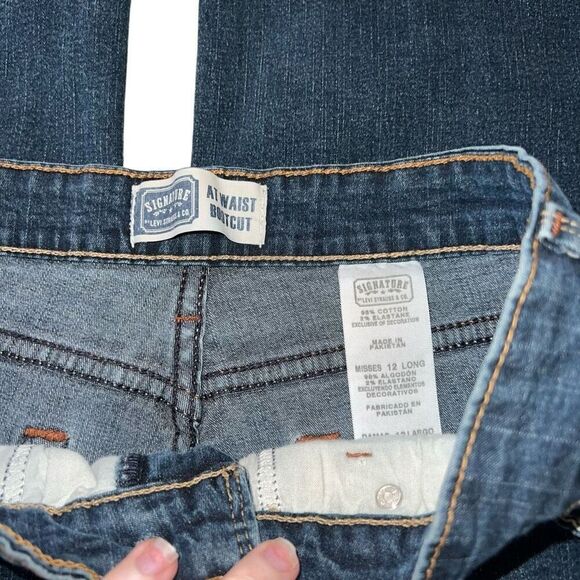 LEVI Blue At Waist Bootcut Jeans Size 12 Long - Picture 4 of 9